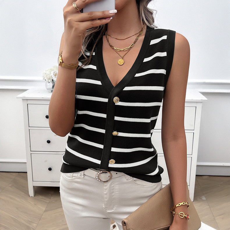 Striped Vest Vardigan