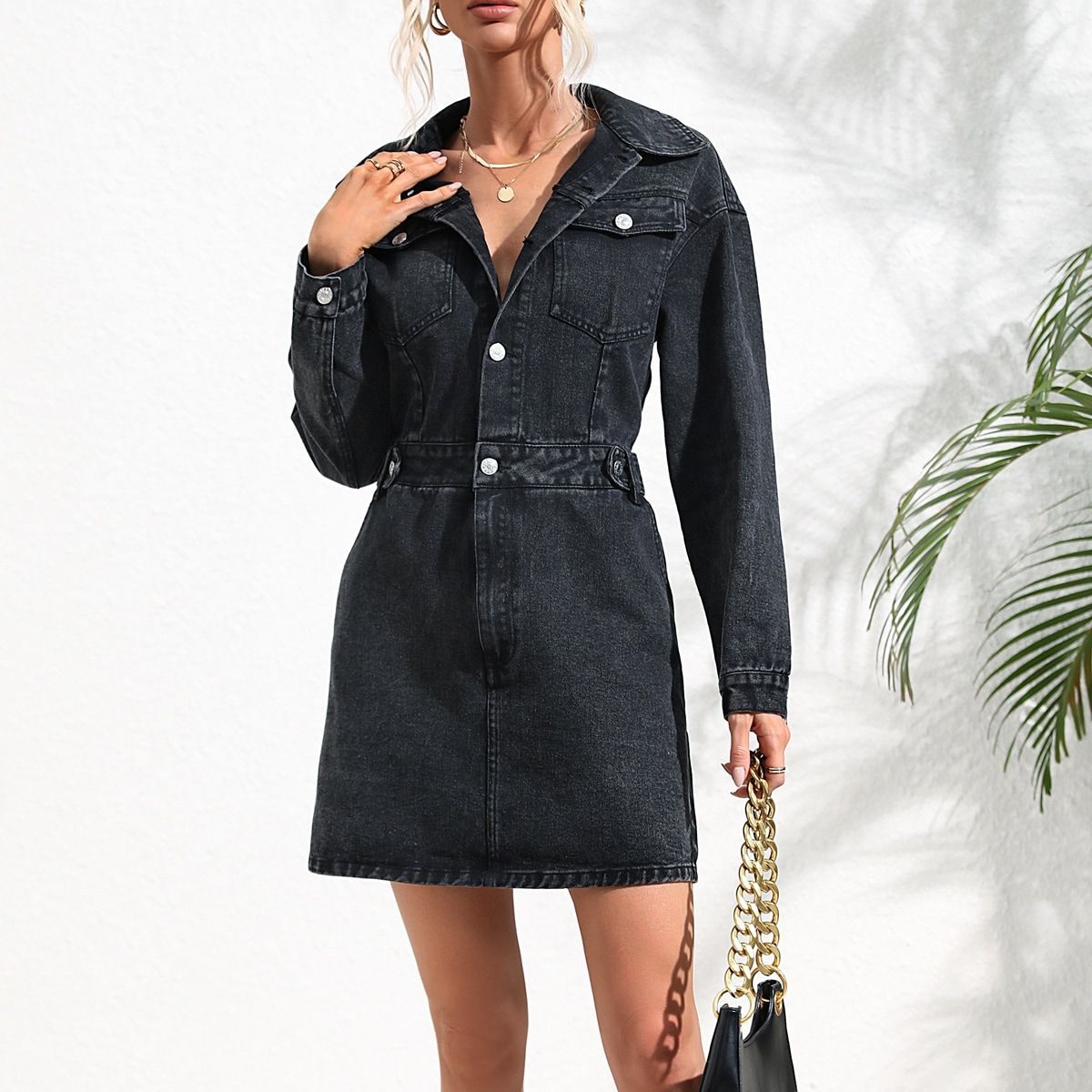 Trendy Grace Elegant Denim Dress