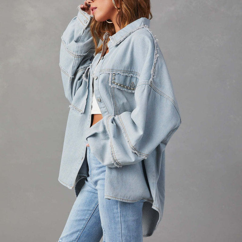 Studded Loose Denim Jacket