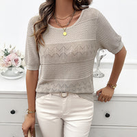 Cutout Short Sleeved Sweater