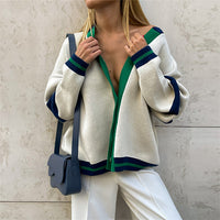 Contrast Color Point knitted Cardigan