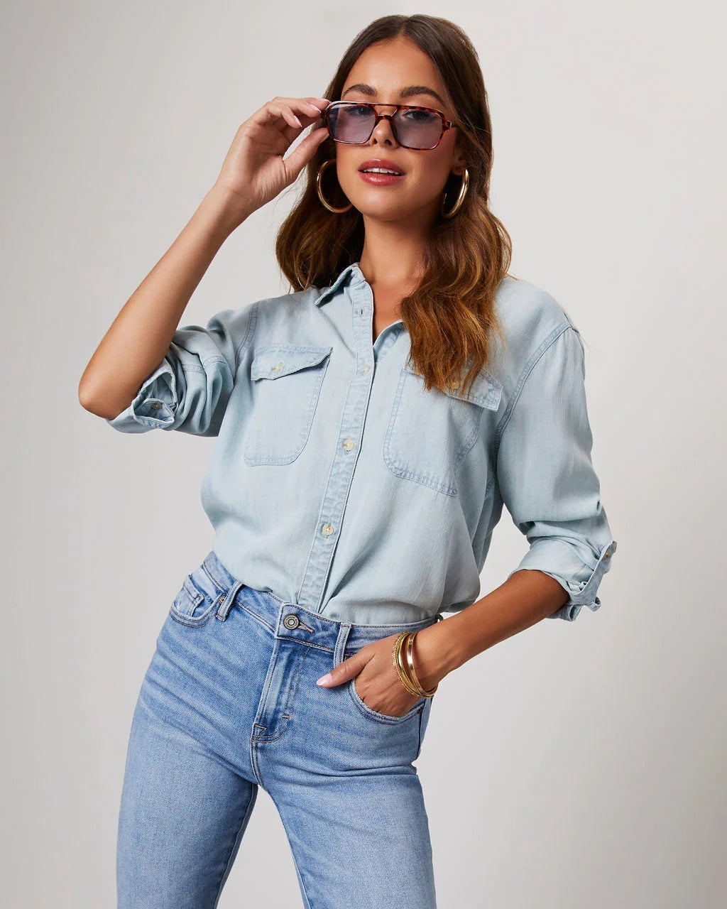 Denim Button Down Shirt