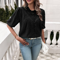 Embroidered Puff Sleeved Top