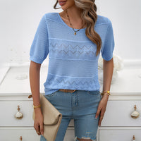 Cutout Short Sleeved Sweater