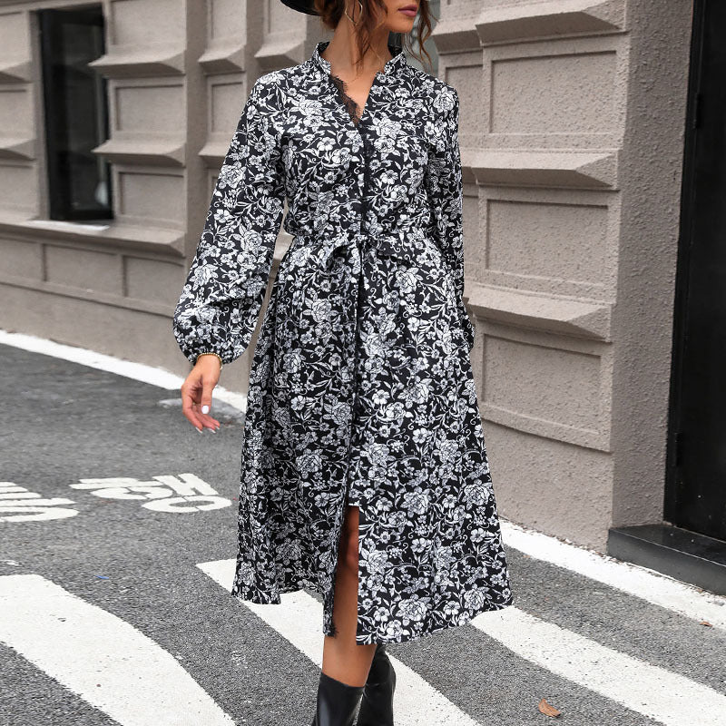 Floral Button Down Midi Dress