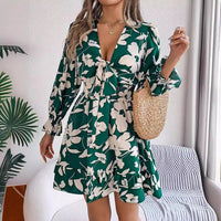 Floral Long Sleeved Mini Dress