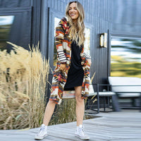 Aztec Print Midi Coat