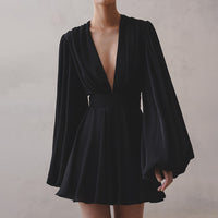 Puff Sleeves Mini Dress