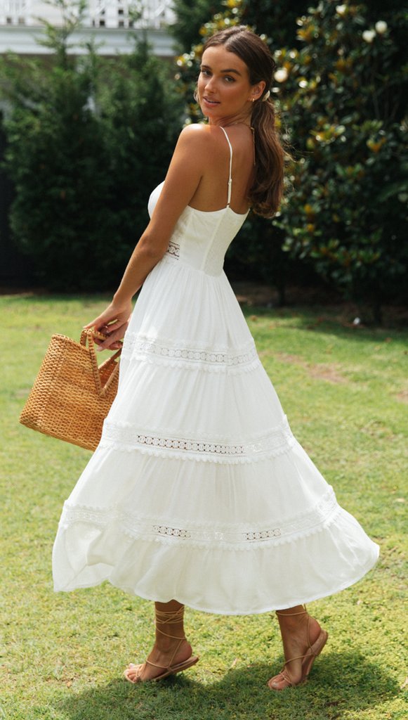 Bohemian Lace Stitching Large Swing Dress