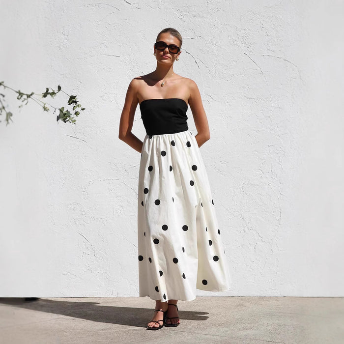 Polka Dot Strapless Maxi Dress – Effortlessly Stylish