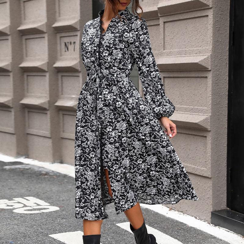 Floral Button Down Midi Dress