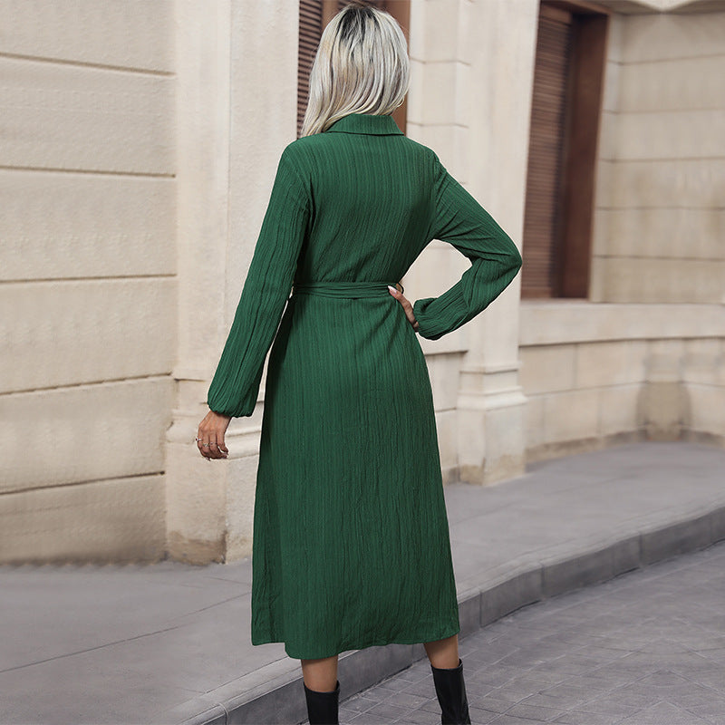 Pleated Button Down Midi Dress