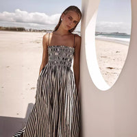 Spring Summer Striped Printed Dress