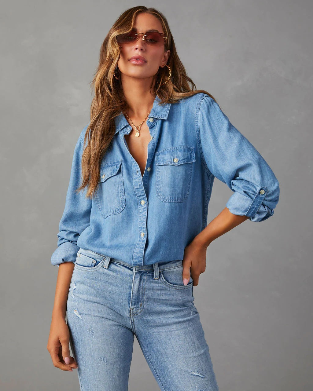 Denim Button Down Shirt