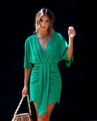 Women Clothing Summer Solid Color Elegant Irregular Asymmetric Slim Fit Dress Women