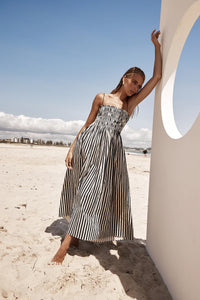 Spring Summer Striped Printed Dress