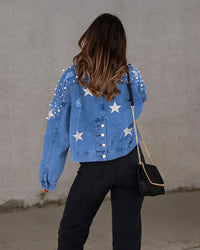 Beaded Loose Denim Jacket