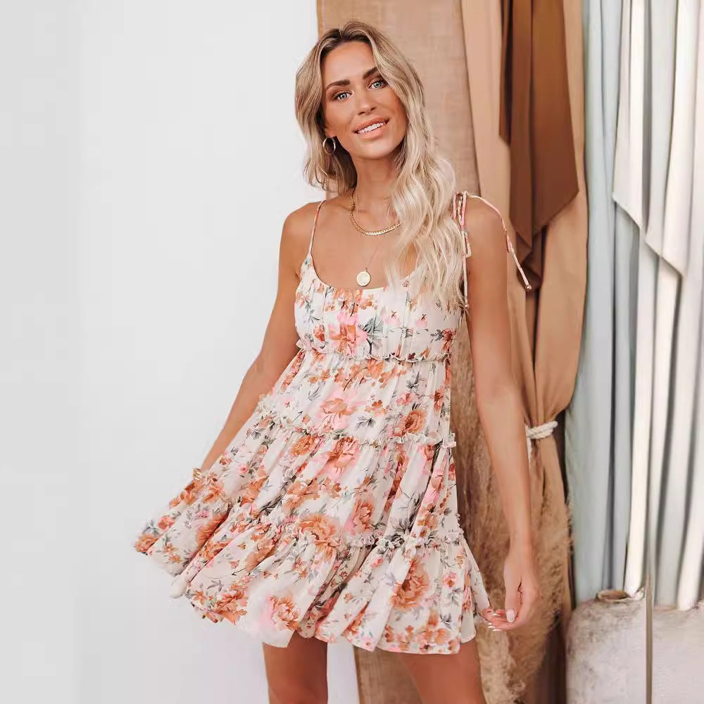 Floral Mini Chiffon Dress