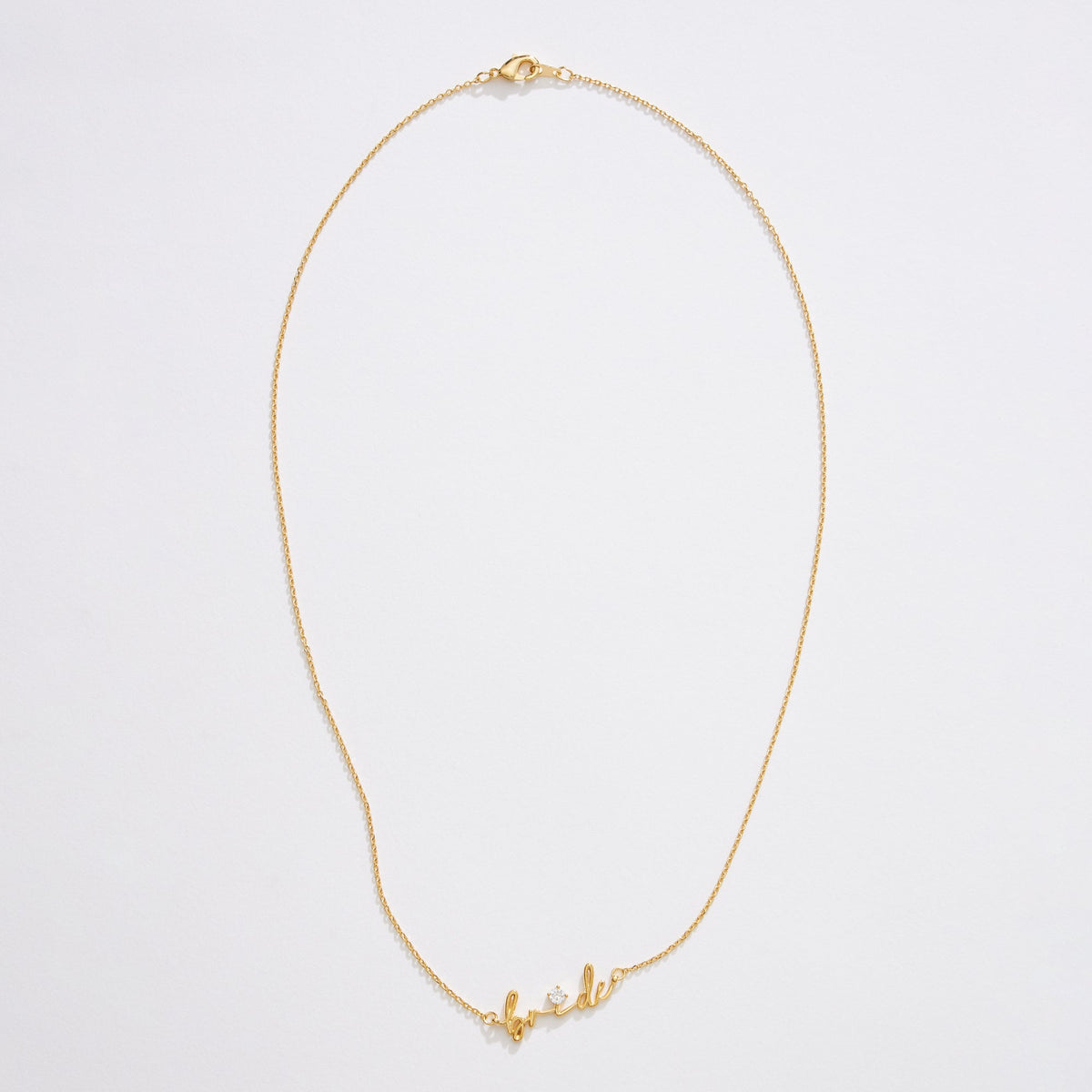 Gold Dipped Bride Script Necklace