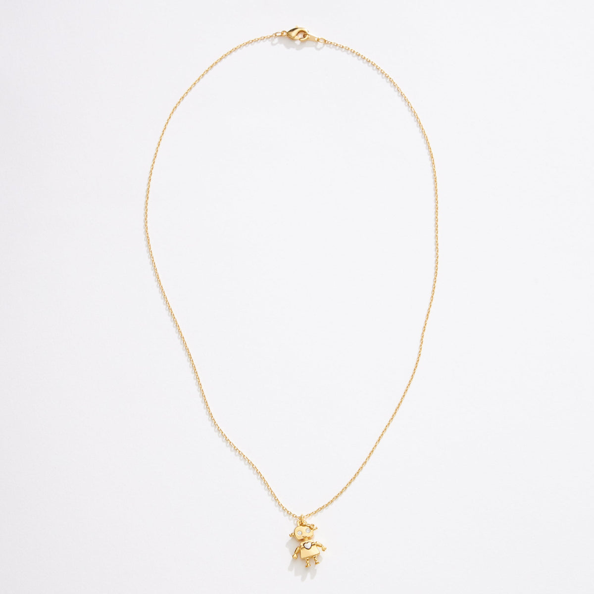 Gold Dipped Two Tone Robot Girl Necklace