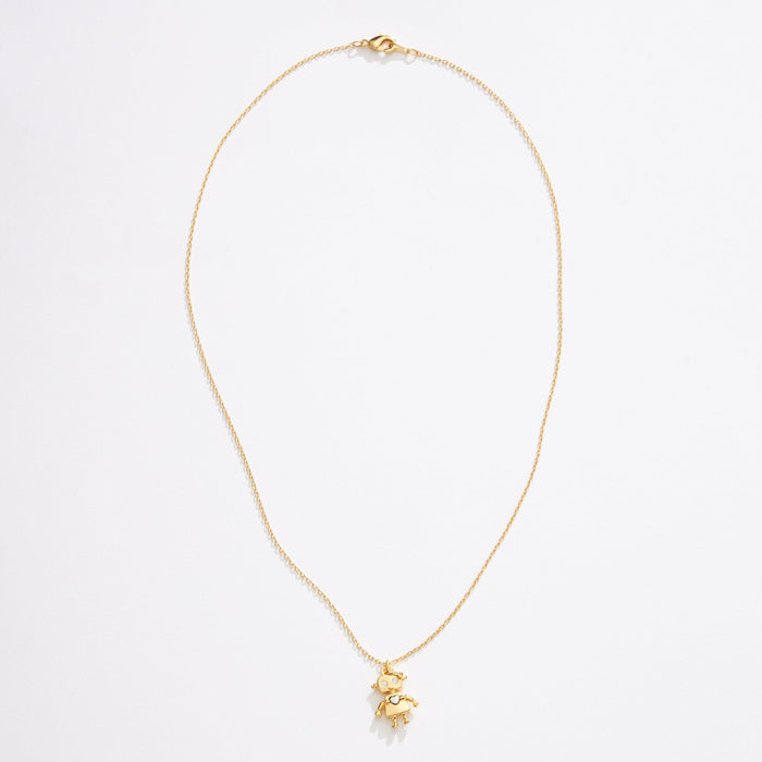 Gold Dipped Two Tone Robot Girl Necklace