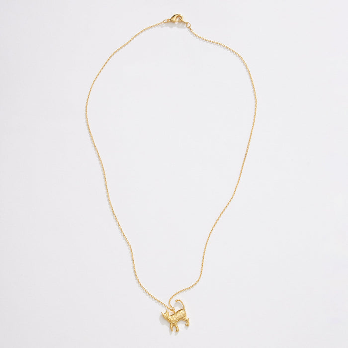 Gold Dipped Heart Cat Necklace