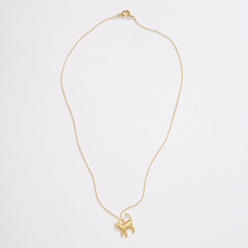 Gold Dipped Heart Cat Necklace