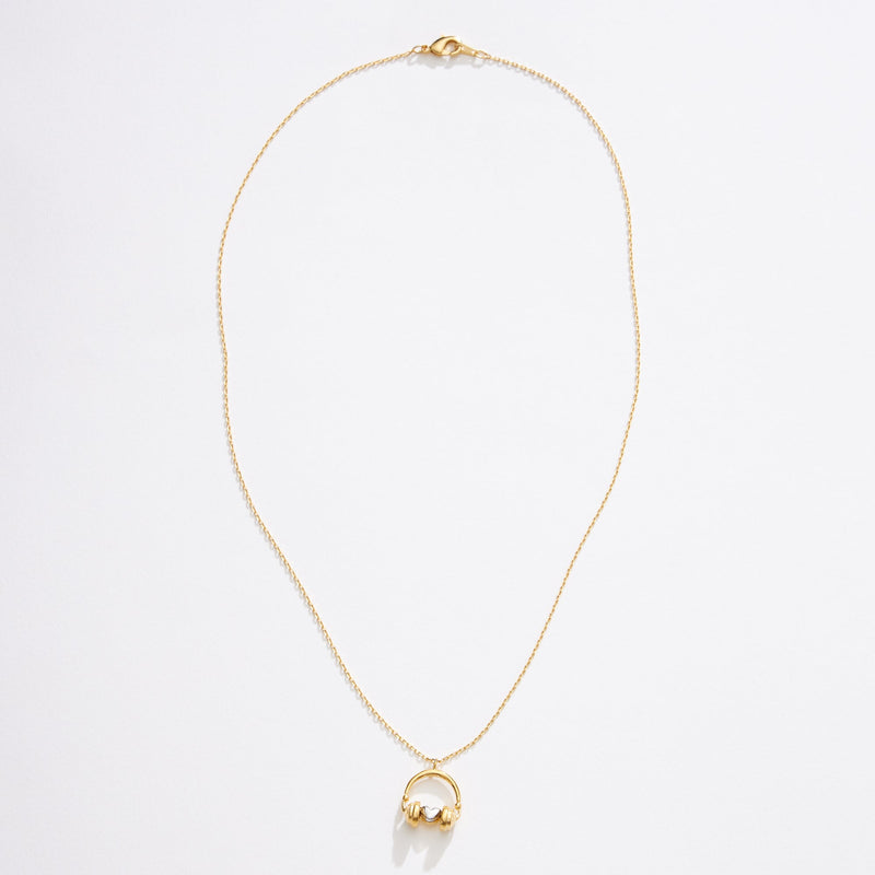 Gold Dipped Two Tone Headphone Necklace