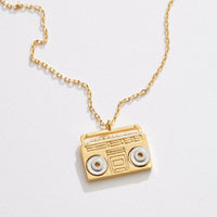 Gold Dipped Two Tone Boombox Necklace