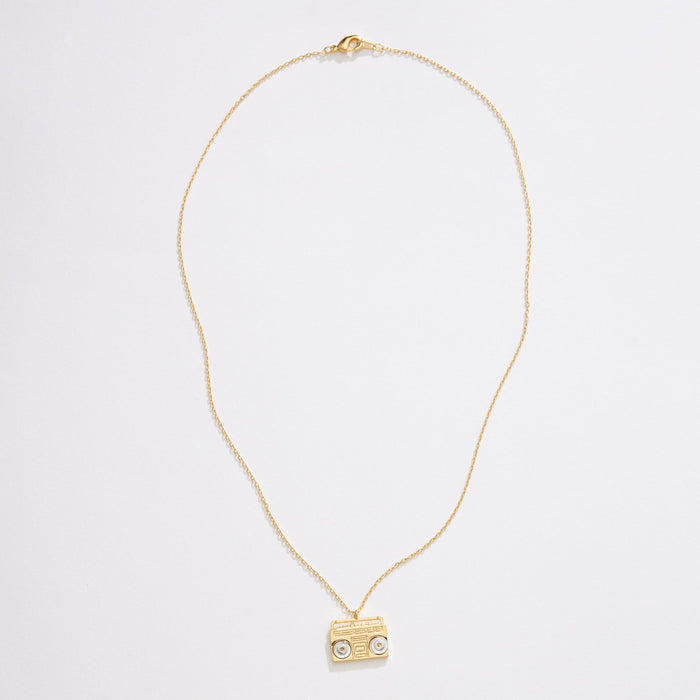 Gold Dipped Two Tone Boombox Necklace