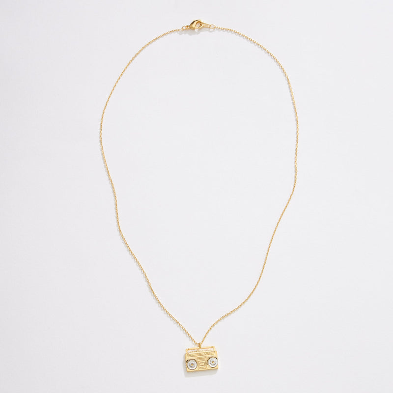 Gold Dipped Two Tone Boombox Necklace