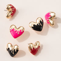 Epoxy Melting Heart Stud Earring