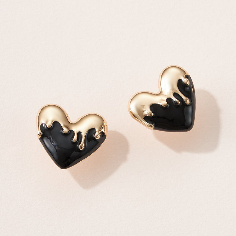 Epoxy Melting Heart Stud Earring