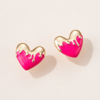 Epoxy Melting Heart Stud Earring