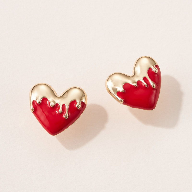 Epoxy Melting Heart Stud Earring