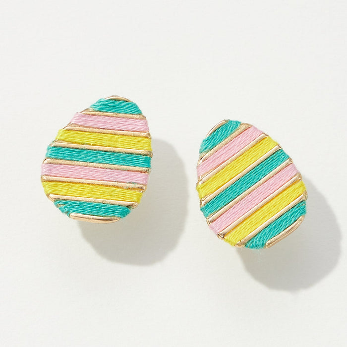 Easter Egg Thread Post Earrings