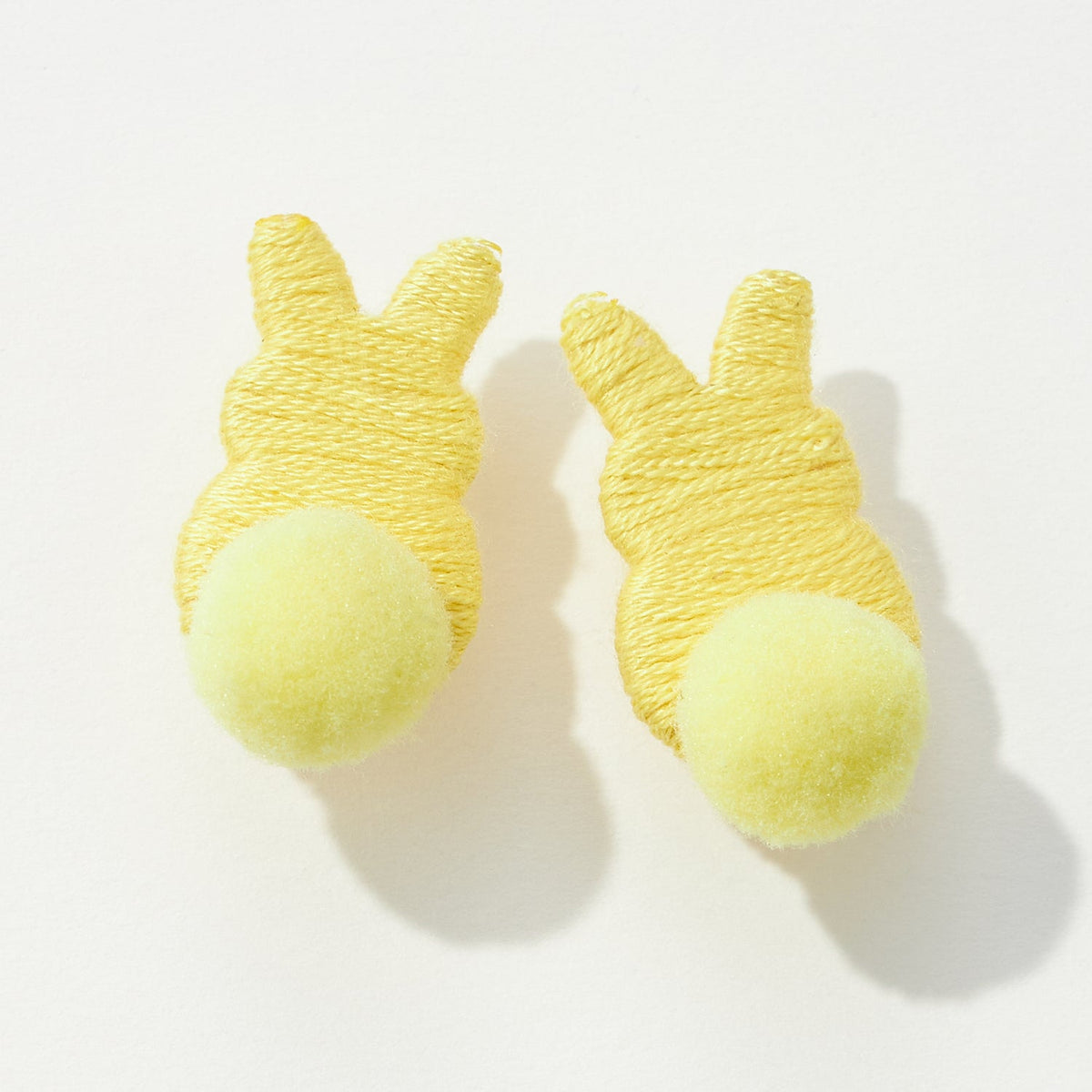 Thread Easter Rabbit with Pom Poms Post Earrings