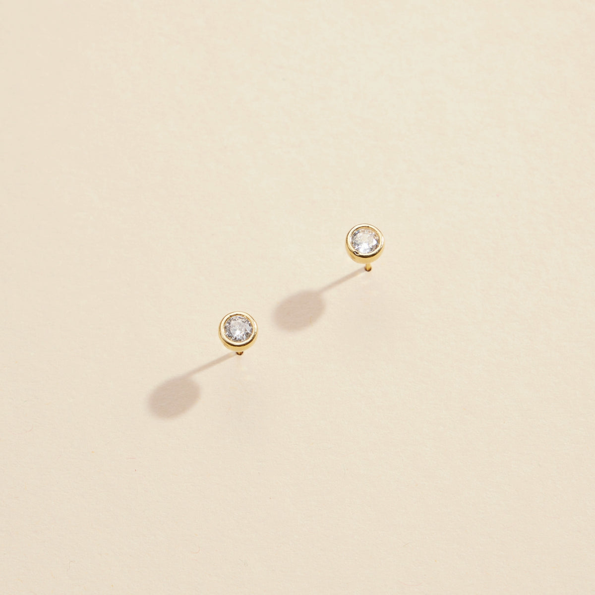 Mini CZ Gold Dip Stud Earrings