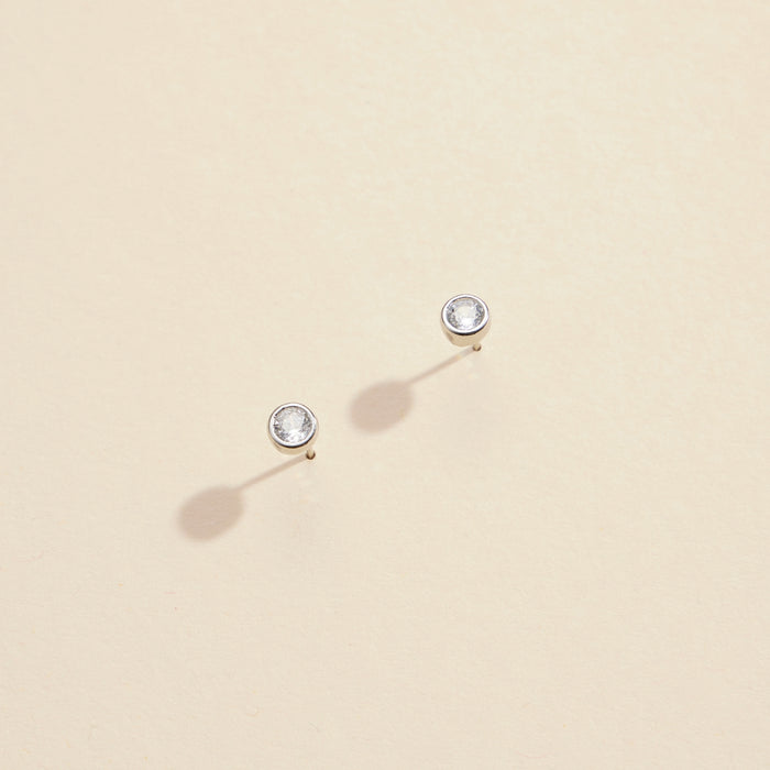 Mini CZ Gold Dip Stud Earrings