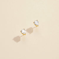 Water Drop CZ Gold Dip Stud Earrings