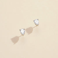 Water Drop CZ Gold Dip Stud Earrings