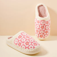 Flower Color Block Home Slippers