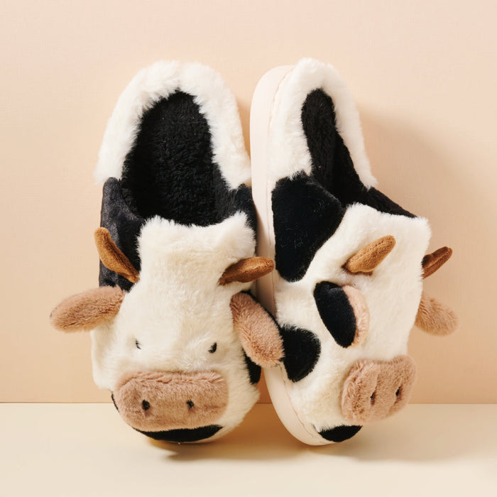 Cow Basic Fuzzy Slippers