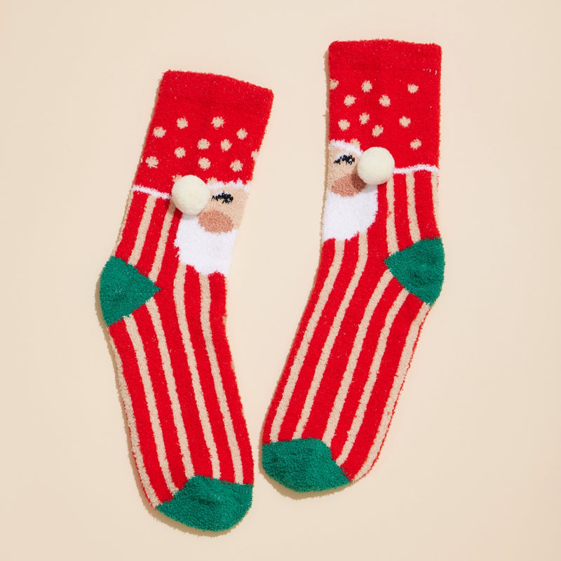 Christmas Fuzzy Socks Assorted Pack of 4