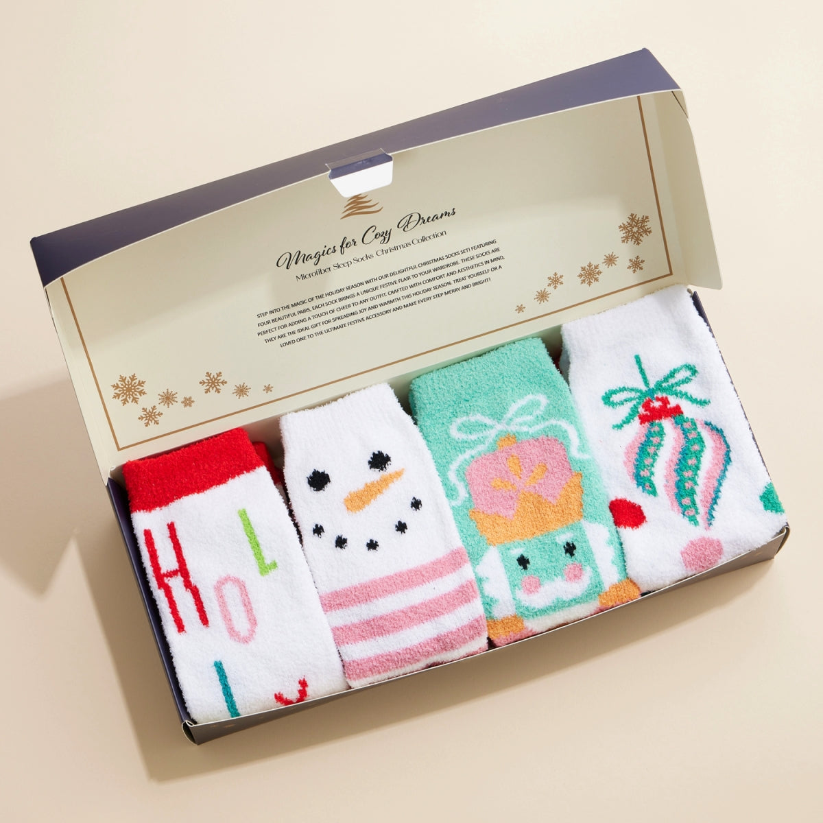 Christmas Fuzzy Socks Assorted Pack of 4