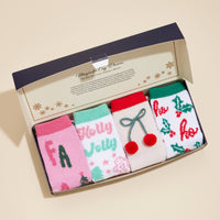 Christmas Fuzzy Socks Assorted Pack of 4