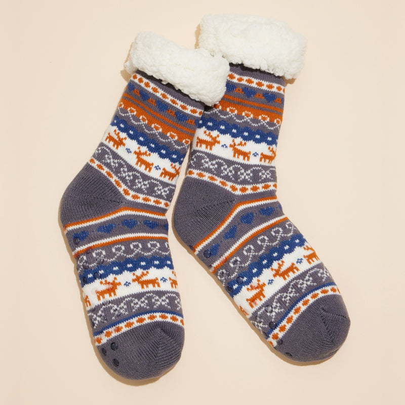 Christmas Fuzzy Lining Socks Assorted Pack of 12