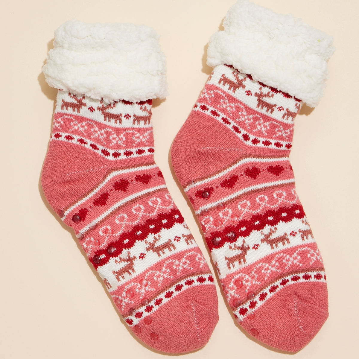 Christmas Fuzzy Lining Socks Assorted Pack of 12