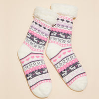 Christmas Fuzzy Lining Socks Assorted Pack of 12