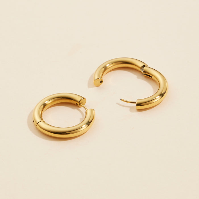 Gold Dip Stainless Steel Hoop Earrings